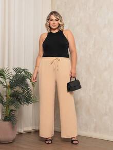 Plus Size Pants - Khaki - View 7