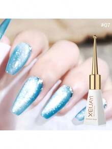 XEIJAYI 1 件装 10ml 蓝猫眼磁性凝胶指甲油可去除紫外线 LED 灯指甲油 适合女士春季 - 不含磁棒 - 藍色 - 查看 4