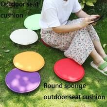 3 Pcs / Home-Use Thick Circular Sponge Cushions For Chair Straps, Simple Fabric Dining Chair Cushions, Round Bench Cushions, Seat Cushions, Butt Pads - Multicolor - View 1