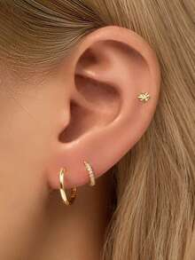 1 Stück 16G Mini Gold Laser strukturierter Herz Nasenstecker | Zierliches Herz Ohrringe | Stapelbare Ohrringe | Knorpel Ohrringe | 925 Sterling Silber Schmuck | Geeignet für den täglichen Gebrauch von Frauen | Einzeln verkauft (nicht als Paar) - Laser-Herz-Ohrringe - Übersicht 8