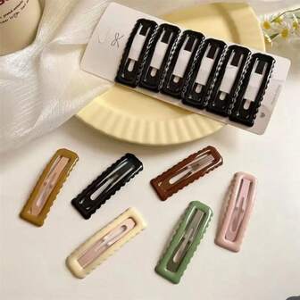 Set de 12 pinzas de pelo mate simples para niñas, accesorios de pelo lindos con pinzas laterales, pasadores de pelo dulces y casuales, ganchos de pelo