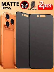 2片/套 磨砂防窥全覆盖防盗膜，适用于，防指纹、防摔、防刮花，触感细腻，不留指纹，兼容保护膜，兼容保护膜，兼容手机壳，兼容 17 Pro Max、17 Air、17、16 Pro Max、16 Pro、16 Plus、16、16 E、15 Pro Max、14 Pro Max、13 Mini、12、11、XS Max、XR、X、8、8 Plus、7、7 Plus所有系列 - 黑色 - 查看 16