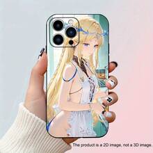 Atractivas fundas de teléfono de anime encantadoras y directas con engrosamiento, accesorios móviles compatibles con  11/12/13/14/15/16 / Pro Max Pro Plus como regalo. - Negro - Ver 1