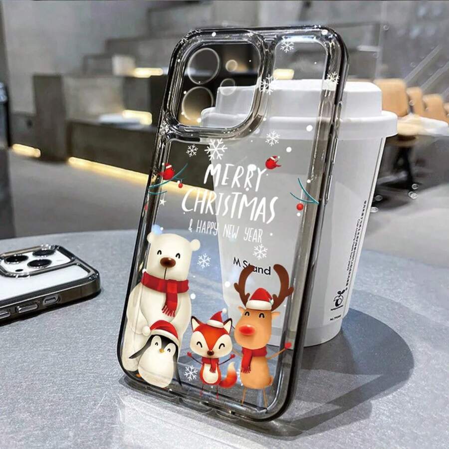 Funda de teléfono de Navidad compatible con iPhone 11, 16, Pro Max, 13, 15, 14, 12, 16 Pro Max, 15 Pro Max, 14 Pro Max, de silicona transparente y suave. Funda compatible con iPhone 17, 17 Pro, 17 Pro Max - DS125 - Ver 1