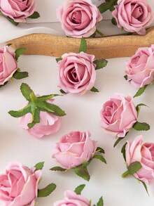 10/30/2500 piezas Cabezas de rosas artificiales para decoración de Día de San Valentín y Año Nuevo, caja de dulces DIY, ramo nupcial, seda para el Día de la Madre, decoración para el hogar, jardín al aire libre, boda, sala de estar, caja de dulces DIY, guirnalda, plantas falsas, productos para el hogar, ramo de flores, decoración de mesa, plantas falsas - Rojo arena - Ver 6