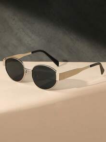 1 Pair Metal Round Fashion Glasses Suitable For Daily Wear, Beach, Outdoor Travel Beach Accessories For Women Glasses Shades Basics Fall Winter Women Outfits Clothes Business Casual Gifts For Summer Beach Vacation,Outdoor,Travel Preppy Style For Back To School - Multicolor - View 4