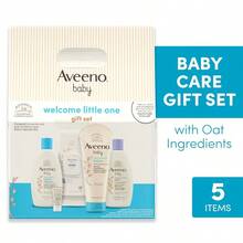 TYUI Aveeno Baby Welcome Little One Gift Set Skincare Set With Nourishing Body Wash Shampoo Calming Bath Wash All Over Wipes Daily Moisturizing Lotion Balm 5 Items - Đứa bé - Xem 2