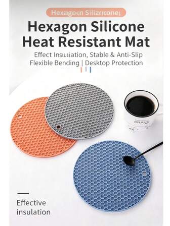 Silicone Honeycomb Heat Resistant Mat - Non-Slip And Durable Hot Pad, Suitable For Hot Dishes, Cookware And Grilling - Multipurpose Kitchen And Dining Accessory, All Season Use, RV Essential, Daily Dinner And Holiday Gathering - Kitchen Supplies Tableware Accessories Colorful Placemats Tableware Accessories, Random Color