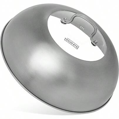 Wok Lid 12.8 Inch 32.5 Cm Premium Stainless Wok Cover With Tempered Glass Insert Steam Holes DishwasherSafe Lid For 13.5Inch 34 Cm Wok Chees Melting Dome For Griddle