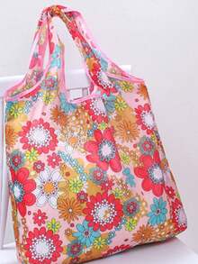 Bolso de mano grande de mujer de poliéster resistente con estampado de leopardo, de gran capacidad, plegable, portátil, de moda, impermeable, resistente y reutilizable, con un pequeño bolso a juego con un diseño de patrón único en toda la superficie, bolsa de compras de gran capacidad - Multicolor - Ver 2