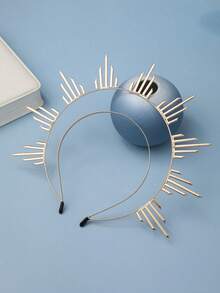 1pc Sun Goddess Halo Crown - Sunburst Gold Spiked Celestial Headpiece Virgin Mary Goddess Headband Golden Headwear Women Renaissance Cosplay Costume Hair Accessories For Masquerade Party - 彩色 - 查看 6