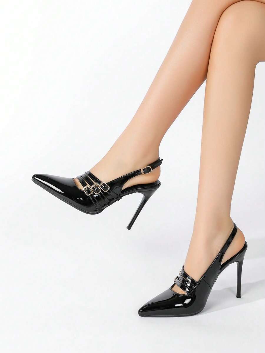 Women's Elegant Pointed Toe High Heels For Commuting - Black - View 1