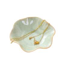 Bandeja de almacenamiento y decoración de estilo INS para el hogar: Plato pequeño de cerámica con cambio de horno, bandeja decorativa para almacenamiento de joyas, bandeja de exhibición de joyas - Multicolor - Ver 2
