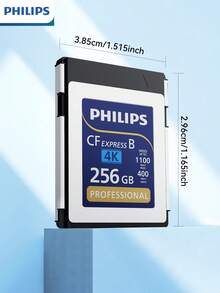 PHILIPS 飞利浦 CFexpress Type B 卡，读取速度高达 1100MB/s，写入速度高达 400MB/s，专为专业相机和流畅的 4K 视频录制而设计（128GB/256GB/512GB）