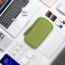 Skycase Zipper Pencil Case - Waterproof Aesthetic Pencil Pouch Case Large Capacity, All-In-One Double Layers Cord Case Organizers Traveling For Accessories,Pen, Pencil, Charger, Cable, Green,Large,Green-1 - 綠1 - 查看 7