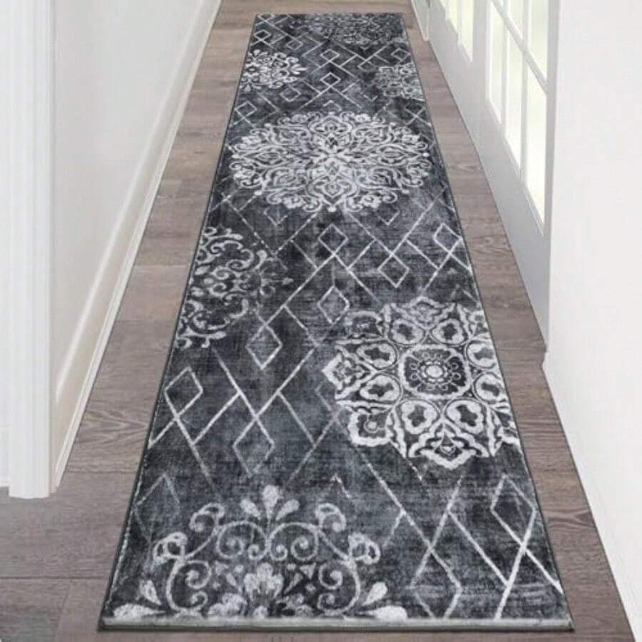 HEBE Hallway Runner Rug 2'x8' Washable Vintage Distressed Area Rugs Non Slip Laundry Rug Runner Boho Floor Carpet Runners For Hallways Entryway Laundry Room Kitchen Bathroom With Stylish Timeless Design And Practical Durability - 2x8 - View 1