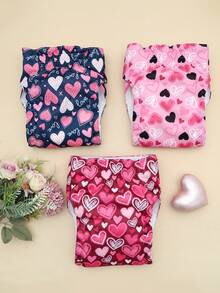 3pcs Reusable Washable Female Dog Diapers, Designed For Female Dogs, Heat Resistant Training Pants Suitable For All Small Breeds - Multicolor - View 6