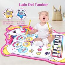 Tapete Musical para Niños, Alfombra de Piano y Tambor de Jazz Alfombrilla de Musicales de Piso Manta Baile, Teclados de Piano Juguete Instruments Regalo Educación para Niño Niña - 1 - Ver 4