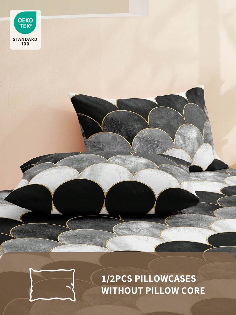 1/2 piezas Fundas de almohada impresas sin relleno, fundas de almohada de tela suave, opciones de patrón de vetas de mármol, suaves y transpirables, amigables con la piel y cómodas, textil para el hogar acogedor, adecuado para ropa de cama del hogar y ropa de cama de dormitorio escolar, funda de cojín de sofá, decoración de otoño, decoración de habitación, Oeko-Tex