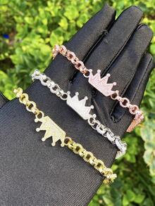 DUBSS 1 件 Belcher 皇冠手链 男士真铜镀金嘻哈饰品 - 手鍊 - 查看 2