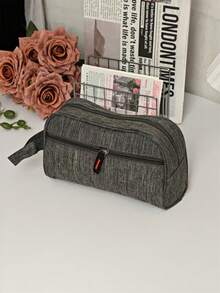 Minimalistische einfarbige Textur Aufbewahrungstasche, große Kapazität lässige modische Organizer Tasche, multifunktionale Kulturbeutel für Reisen, ideales tägliches Accessoire, geeignet für Outdoor-Reisen - Verschiedenfarbig - Übersicht 8