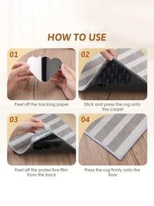 Reusable Washable Cloud Mat Tape Stickers - Double-Sided Non-Slip Mat Holders,Rug Gripper,For Hardwood Floors & Tile, Black Silicone With Playful Cloud Pattern, Easy To Apply & Remove, Perfect For Indoor Use In Living Rooms, Offices, And Home Decor, Rugs For Living Room, Office Floor Covering,Durable Flooring,Home Essentials - Black - View 6