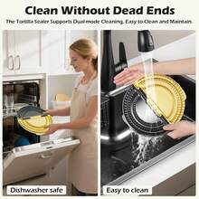 1个装玉米饼封口器和压边器，适用于6、8、10英寸饼皮 | 三合一手动压饼器，适用于自制墨西哥卷饼、墨西哥烤饼、墨西哥玉米卷 - 彩色 - 查看 4