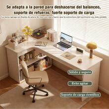 Escritorio Madera L Izquierdo 100x70x74cm, Diseño Ergonómico - Blanco - Ver 5
