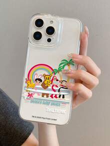 官方授权 Paul Frank 透明太空手机壳，全包猴子图案，防震摄像头保护，新款，兼容 13/14/15/16/17 Pro Max - 彩色 - 查看 5