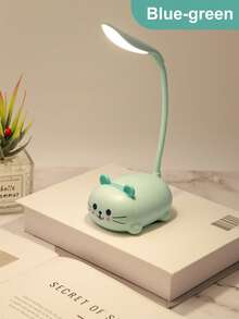 USB Rechargeable Eye-Caring Desk Lamp, Cute Cat LED Study Reading Light, Foldable, Dimmable Bedside Lamp For Bedroom, Student Dorm