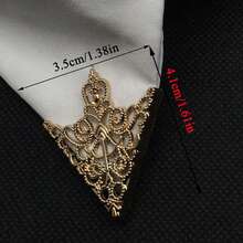 2 chiếc ghim cài áo hình tam giác rỗng cổ điển, kẹp cổ áo sơ mi, phụ kiện dành cho nữ - Nhiều màu - Xem 4