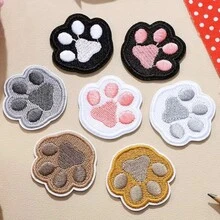 7 peças de remendos de pegadas de pata para roupas, remendos de apliques bordados autoadesivos, decoração de patas fofas, remendos artesanais faça você mesmo para vestidos, jeans, chapéus, sapatos, camisas, jaquetas e mochilas - Multicolorido - Ver 1