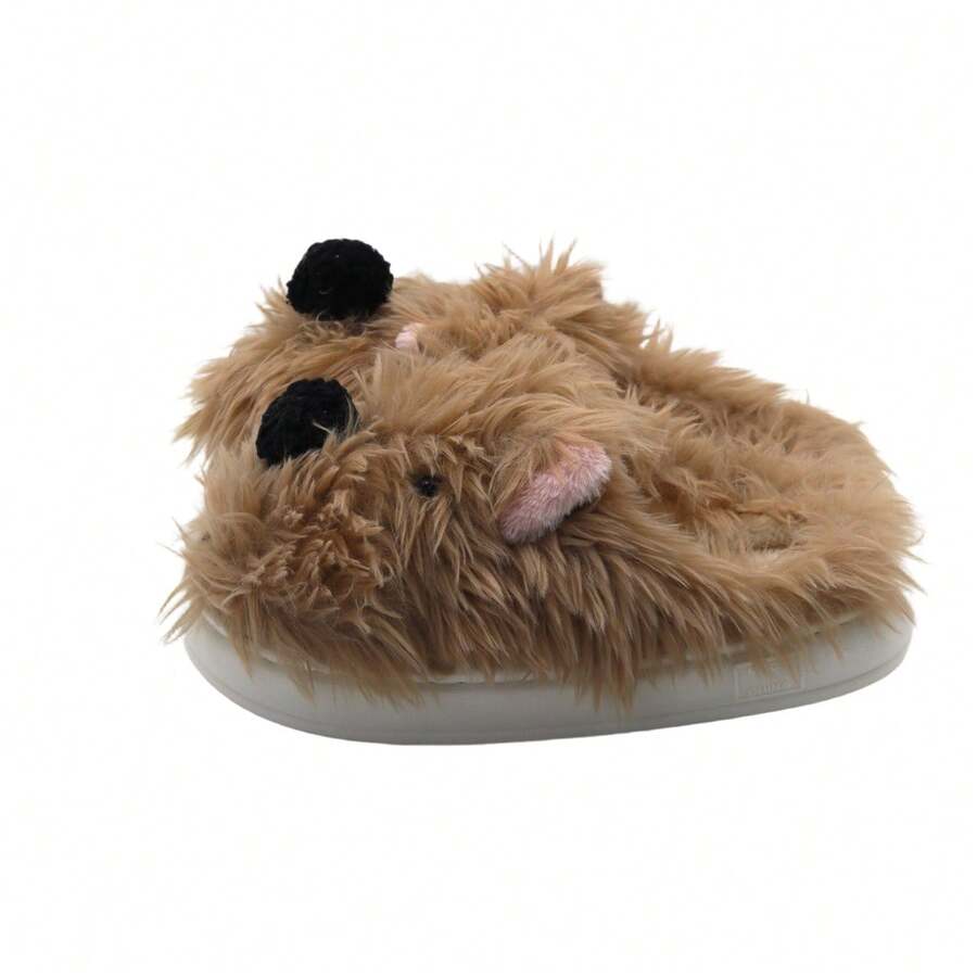 Pantuflas para mujeres con diseño de perro West Highland adorable, 4 colores a elección, suaves y calientes para uso doméstico - Caqui - Ver 1