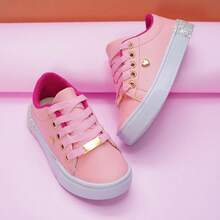 Set Of 3 Girls' Sneakers - Comfortable And Practical, Colors That Charm, Sizes 25 To 36 | ADD TO CART - White/Pink + White Glitter + Pink - View 3
