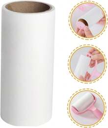 Super Sticky Lint Roller Refills - 3.8cm Inner Diameter, 10cm Length, 60 Sheets/Roll, High-Adhesion Pet Hair Remover, Disposable Lint Remover Refills For Clothes, Furniture, Carpet, Car Seats, Compatible With Most Standard Lint Rollers, Dust & Debris Cleaning Supplies For Home & Travel - White - View 2