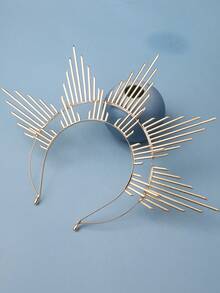 1Pc Gorgeous Sun Goddess Halo Crown - Sunburst Gold Spiked Celestial Headpiece Virgin Mary Goddess Headband Golden Headwear Women Renaissance Cosplay Costume Hair Accessories For Masquerade Party - Nhiều màu - Xem 3