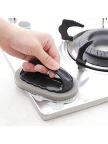 1pc Kitchen Magic Sponge Brush, Multifunctional Sponge Cleaning Brush, Pan Pot Grinder Knife Melamine Sponge Clean Strong Decontamination Brushes, Tools For Men