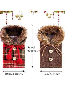 This Two-Piece Christmas-Themed Wine Bottle Decorating Set Includes Ornaments, Sleeves, And Bottle Bags. It's Ideal For Decorating Your Table At Holiday Parties. - G-JT101+G-JT102 - 查看 2