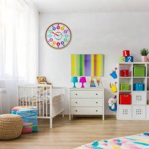 Clock For Kids Learning To Tell Time Easily – Non-Ticking, Battery-Powered, Ideal For Teaching Time And Stylish Decor...