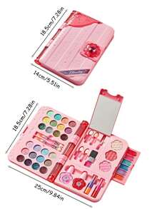 儿童笔记本化妆包 - 合上是一本笔记本，打开是化妆盘。角色扮演玩具套装和女孩的生日快乐礼物 - 款式 - 查看 4