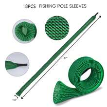 SHINDEL 8PCS 170cm 35mm/67in 1.4in Fishing Rod Socks Sleeve Cover, Braided Mesh Reusable Rods Pole Telescopic Protector Bag, Fishing Tools Accessories For Spinning Fishing Rod Fly Fishing Rod Casting Fishing Rod - Multicolor - View 3