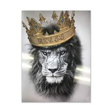1 Pieza León con - Decoración de Dormitorio Pintura Abstracta de Animales en Lienzo - Póster e Impresión de Arte de Pared sin Marco - transparente - Ver 9