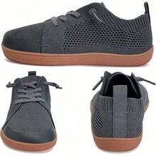 WateLves - Zapatos anchos descalzos para niños y niñas minimalistas ligeros y transpirables zapatos para caminar naturalmente deslizados Ajuste flexible - Grisoscuro - Ver 5