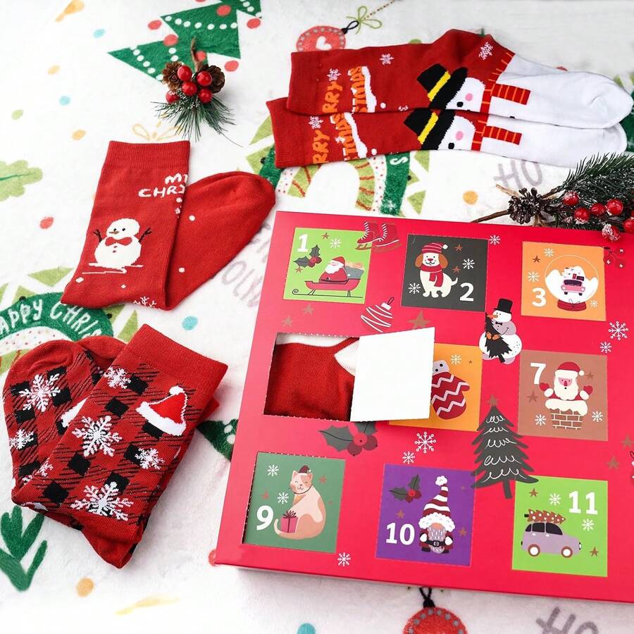 Christmas Stocking Countdown Gift Box For Women: Fun And Colorful Stockings With Christmas Motifs - 彩色 - 查看 1