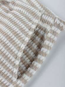 Inmen Fall Brown Long Pants Basic Knitted Striped Barrel Pants Going Out Beach For Women - Apricot - View 6