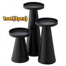 Bronze/Black Metal Pillar Candle Holder, Modern Iron Column Candlestick, Centerpiece For Dining Table, Birthday Party, Wedding, Home Decor, Gift Gifts Graduation - Black - View 9