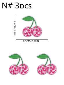 Bộ 3/14 miếng vá thêu chữ Cherry màu hồng hình bé gái, hoạt hình dễ thương, làm từ sợi polyester, thích hợp để tự may vá quần áo, phụ kiện may mặc, dùng cho mũ lưỡi trai, quần jean, áo sơ mi, áo khoác, ba lô, quần áo thường ngày và phụ kiện. - Nhiều màu - Xem 25