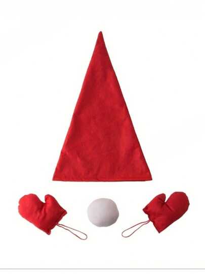 1pc Christmas Doll, Santa Claus Hat, Nose, Gloves, Tree Topper Star, Home Office Christmas Tree Decor, Scene Decor, Room Decor, Home Decor, Holiday Party Decor, Christmas Decoration