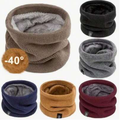1pc Thick Fleece Scarf, Winter Warm Neck Gaiter, Unisex Soft Solid Color Design, Suitable For Outdoor Activities, Camping, Hiking, Skiing, Cycling And Daily Use, Essential Winter Warmer, Multifunctional Protective Face Mask Scarf, Outdoor Sports Essential