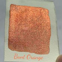 CSY Art Gallery Metallic Watercolor Paint Handmade Gold Watercolour Shimmer Mica Painting Full Pan Glitter Aquarelle (Bunt Orange),BuntOrange(FullPan) - BuntOrange(全盤) - 查看 4